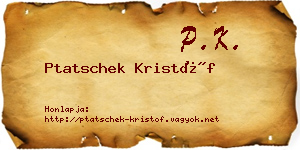 Ptatschek Kristóf névjegykártya